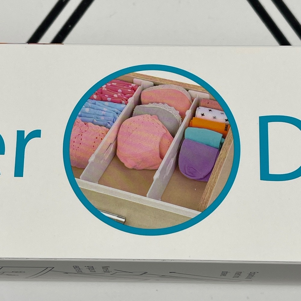 Set of 2 Adjustable Drawer Dividers Organizer Customizable Home Office Storage - Picture 2 of 7